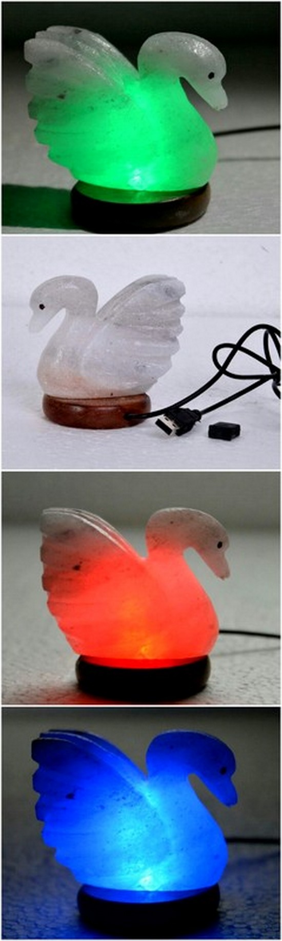 USB CRAFTED DUCK SHAPED MULTICOLORED WHITE SALT LAMP