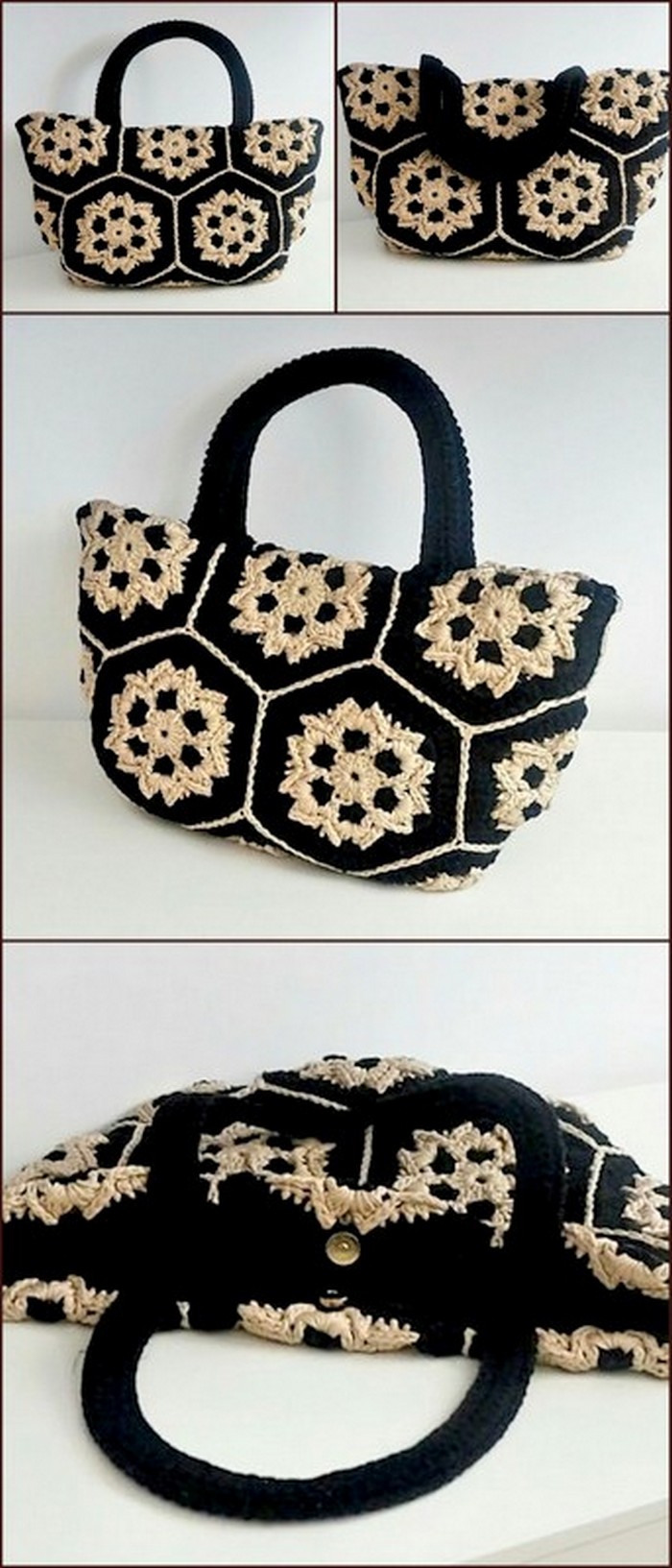 graceful crochet yarn bag for ladies