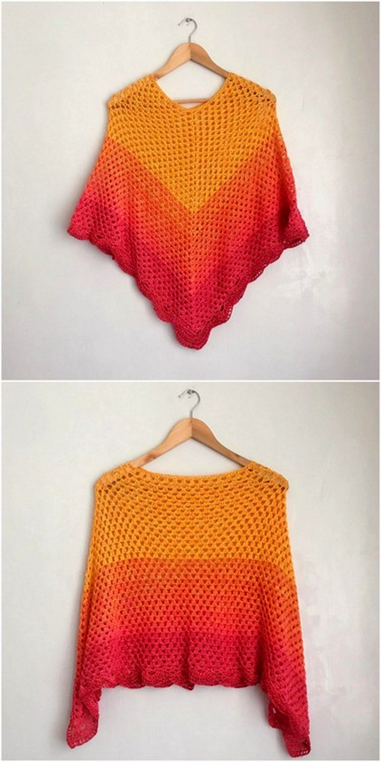 Stylish Poncho Free Crochet Pattern