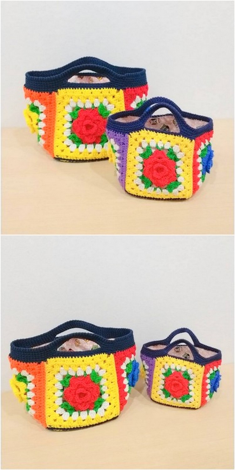 Colorful Hand Bag Free Crochet Pattern