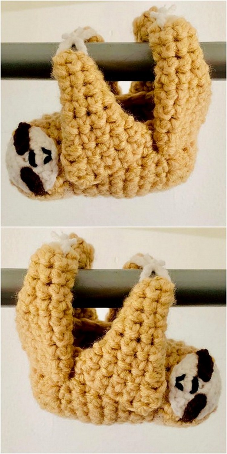 Crochet sloth planter Free Crochet Pattern