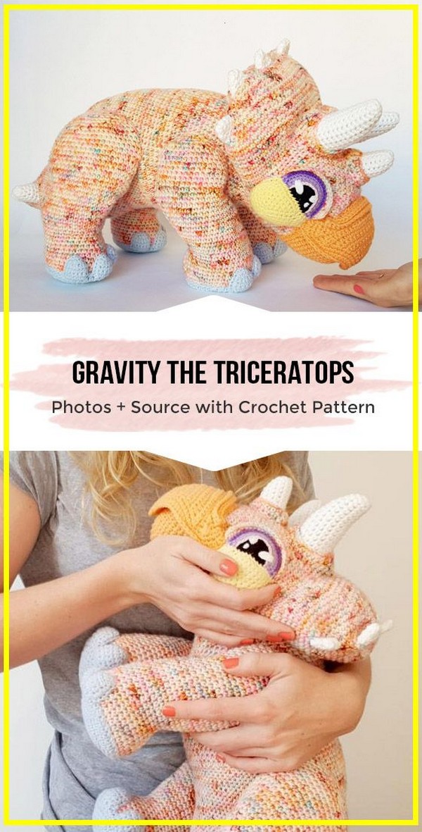 Crochet Amigurumi Triceratops Free Pattern