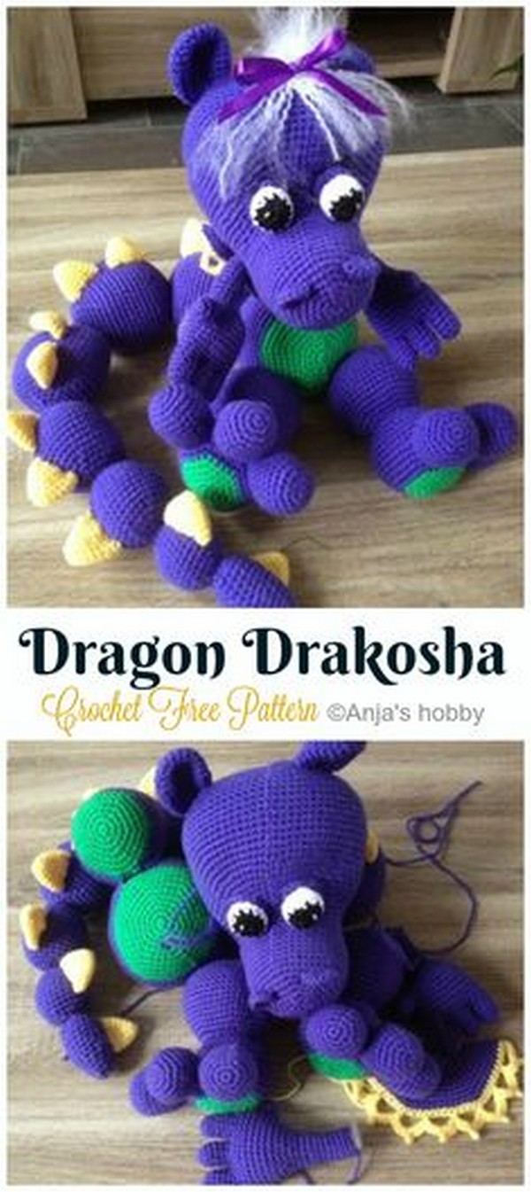 Crochet Amigurumi Dragon Free Pattern