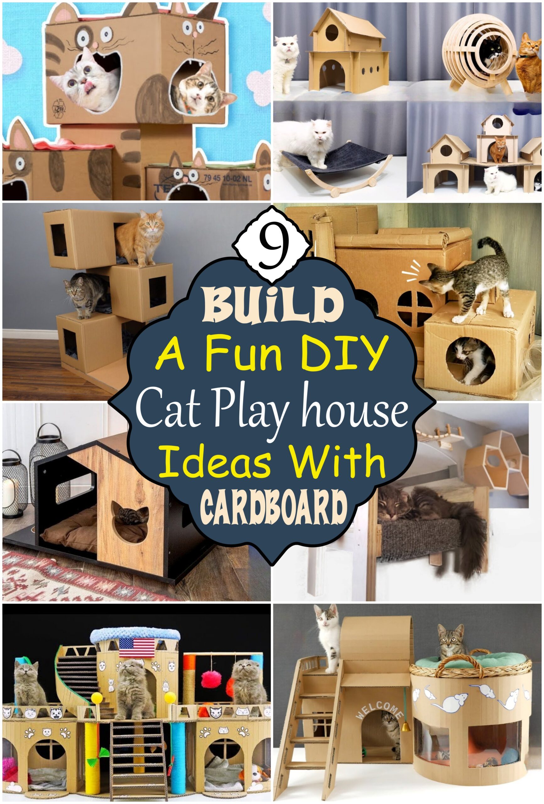 Build A Fun DIY Cat Playhouse Ideas With Cardboard