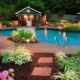 Ground Pool Landscaping Ideas With Clean Lines And Gravel