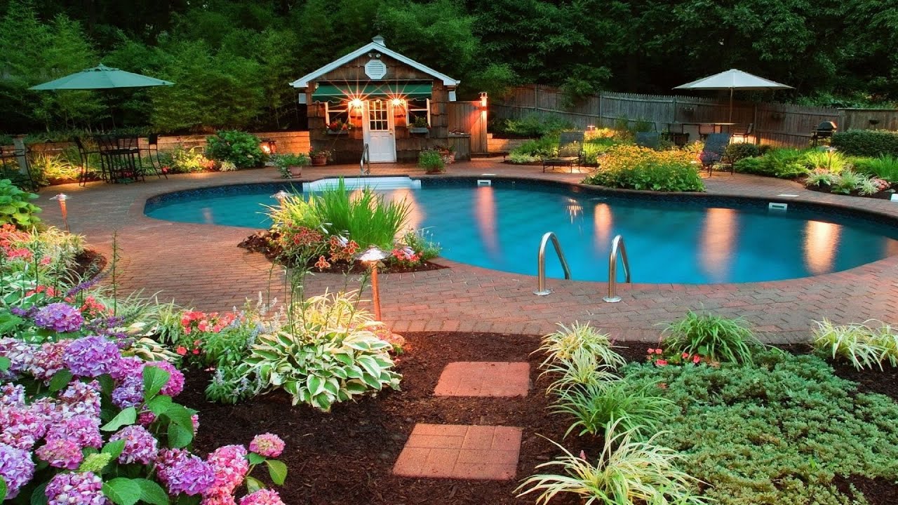 Ground Pool Landscaping Ideas With Clean Lines And Gravel
