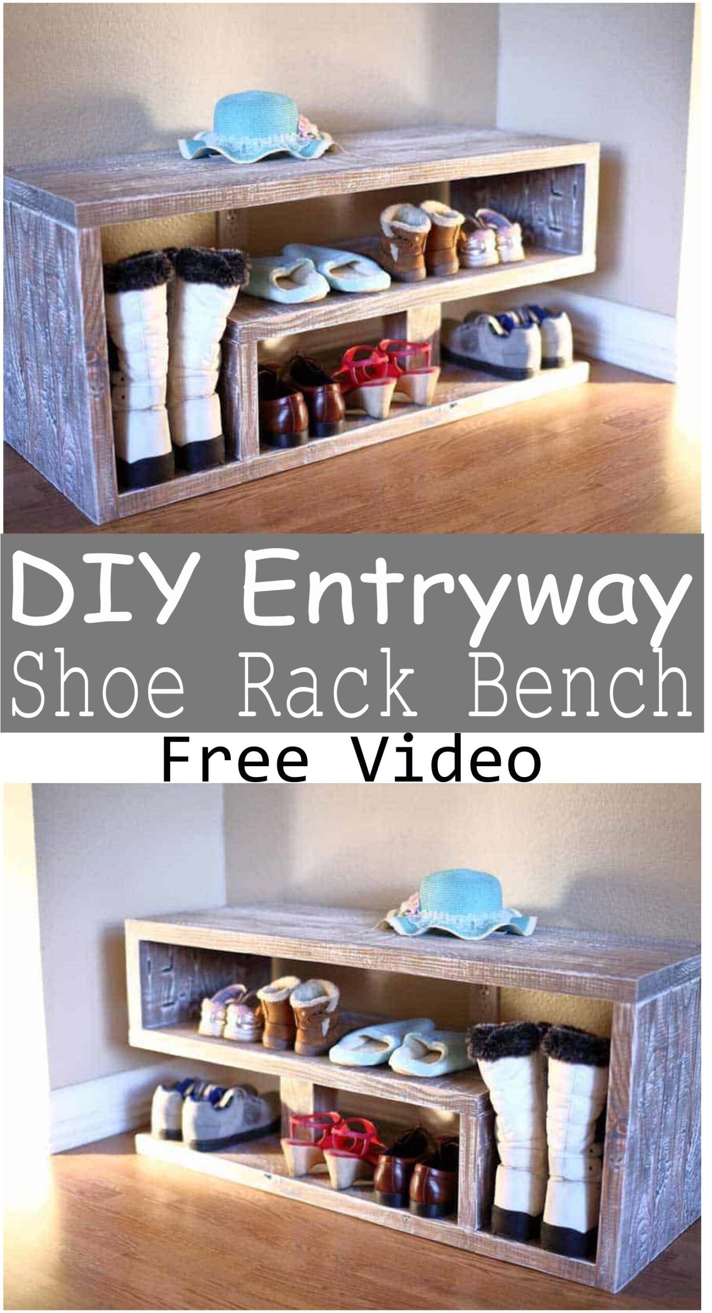 DIY Entryway Shoe Rack Bench
