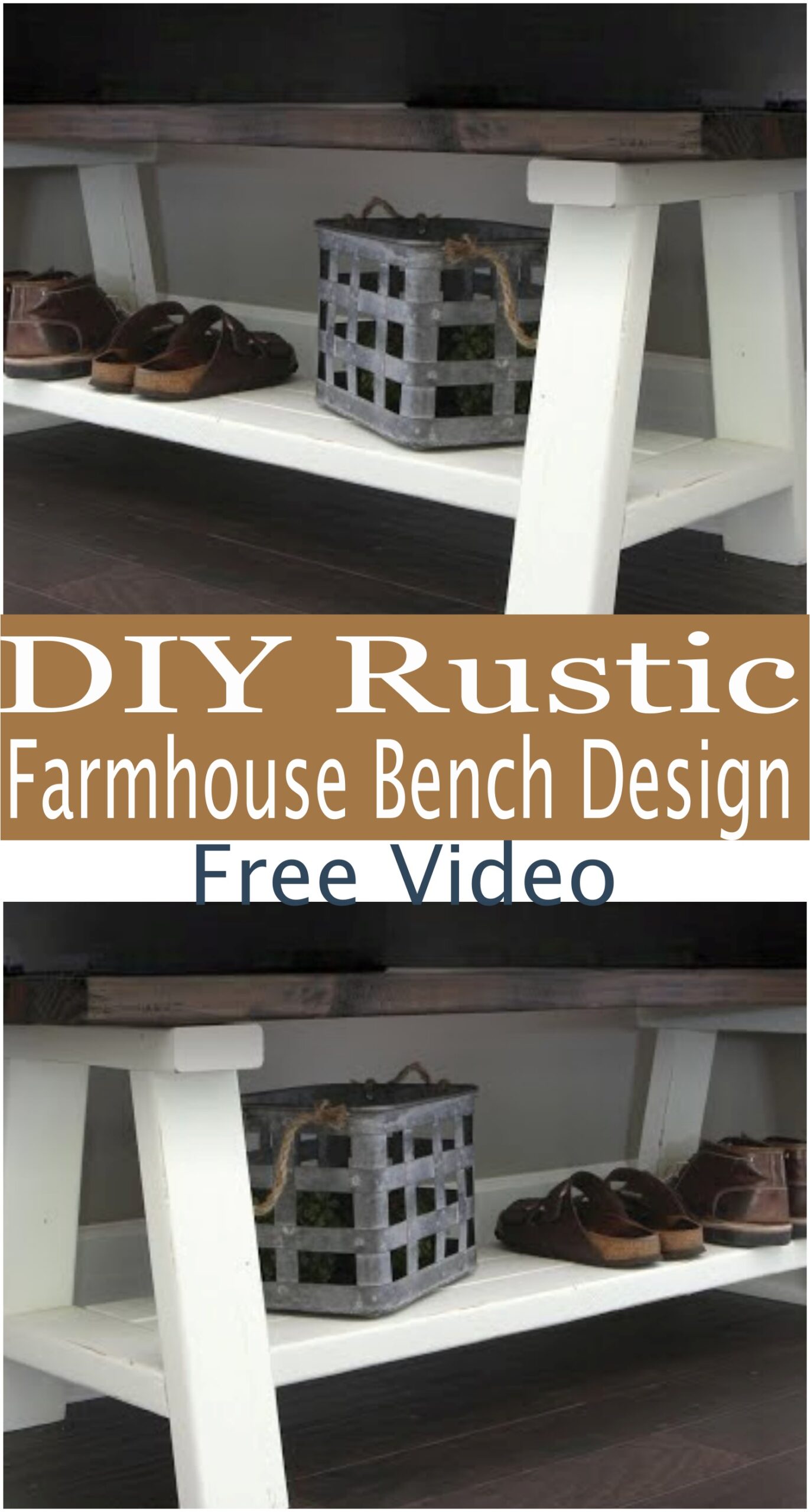 DIY Rustic Farmhouse Bench Design