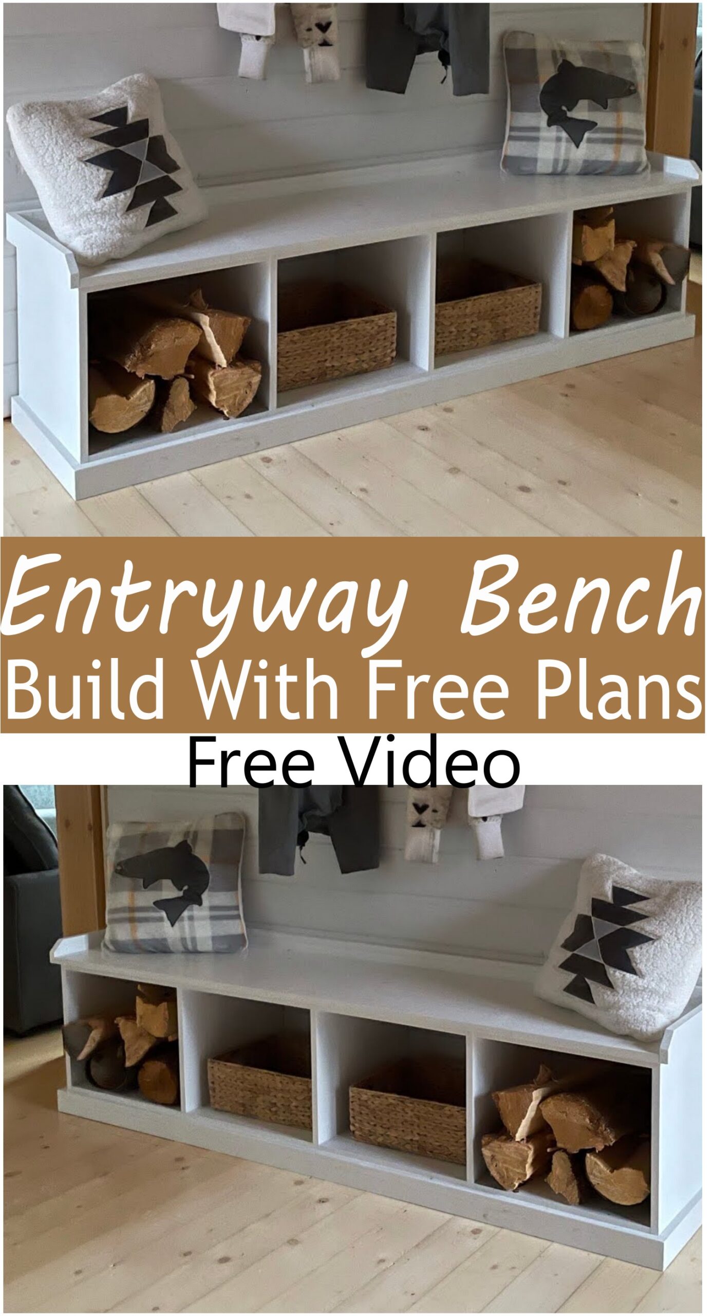 Entryway Bench Build Wth Free Plans