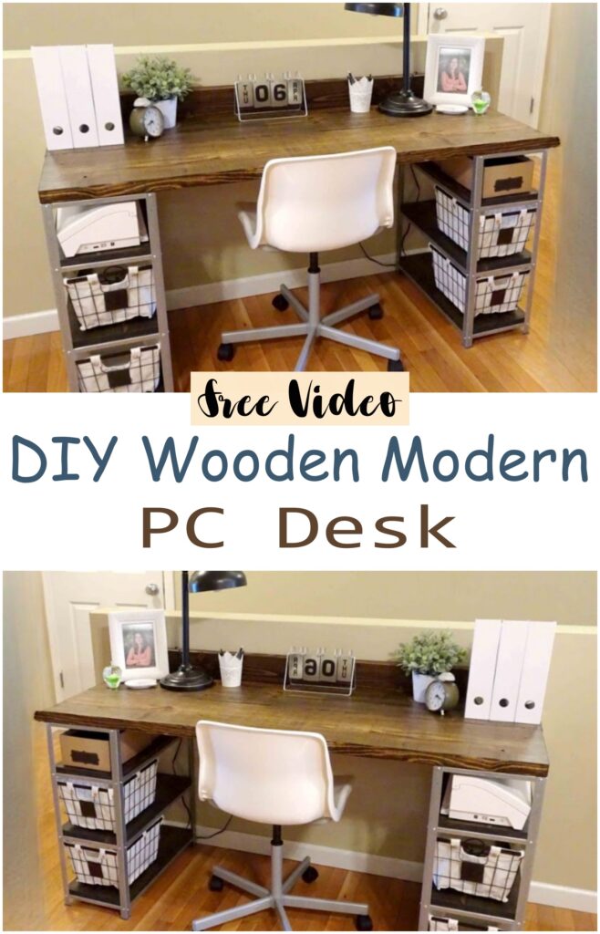 DIY Wooden Modern PC Desk