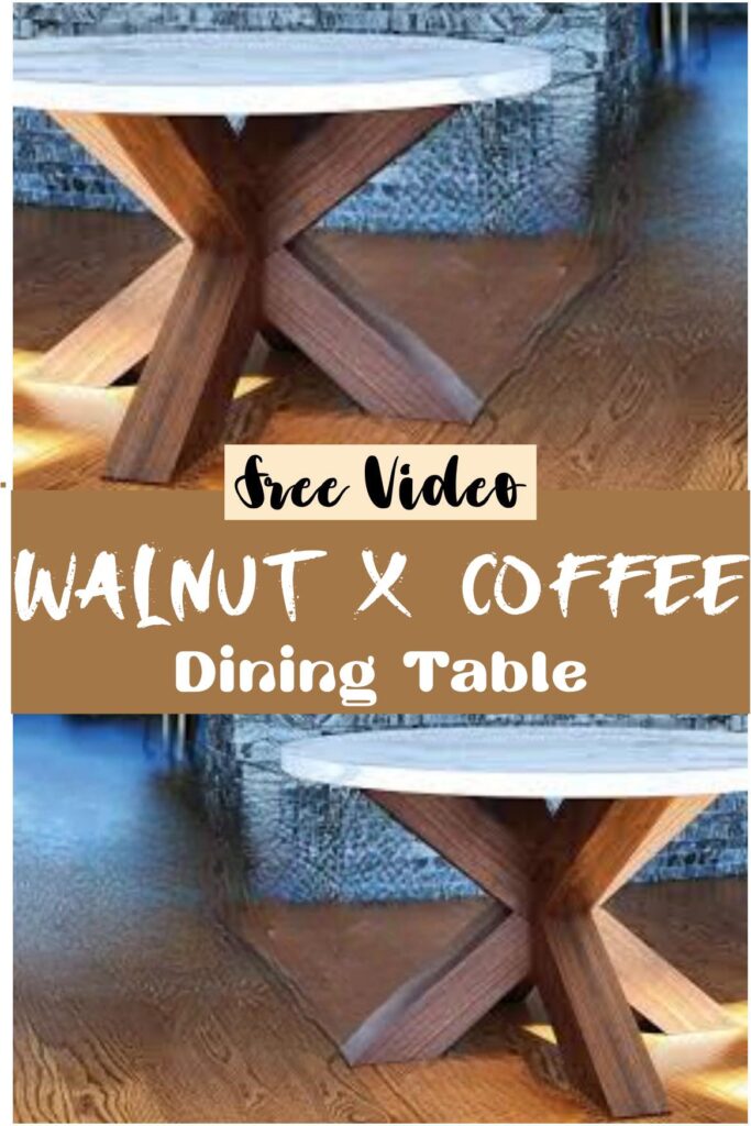 Walnut X Coffee Dining Table